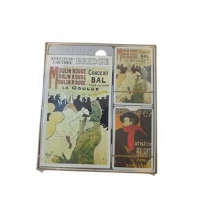 SEALED Vintage Piatnik Toulouse-Lautrec Art Moulin Rouge Bridge Card Set